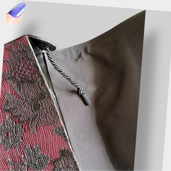 Kurt Geiger x Baldinini 🪢 1980’s VTG Pink and Black Floral Lace Clutch Bag - Picture 12 of 12